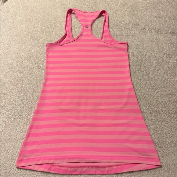 Lululemon Cool Racerback Tank Top Apex Stripe Zing Pink Light - Picture 4 of 9
